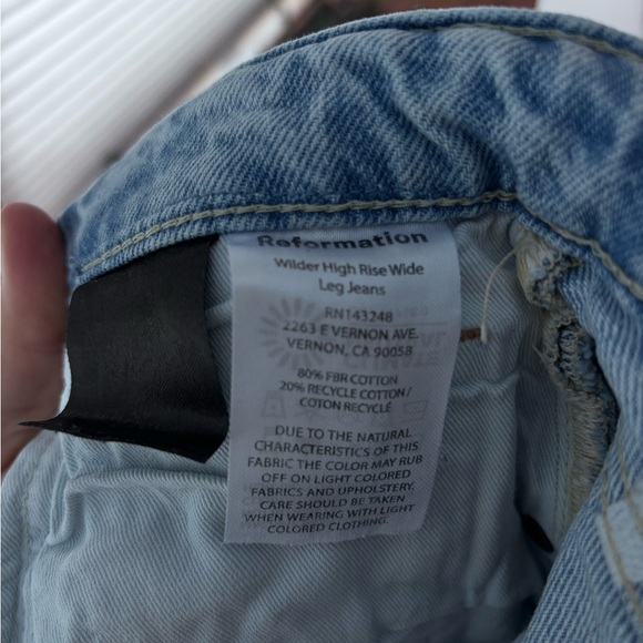 Reformation Wilder High Rise Light Blue Wide Leg Jeans - Picture 7 of 7